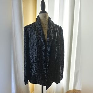Vintage Black Tailored cut Sequin Blazer Jacket Senta Klik Wien Glitz & Glam